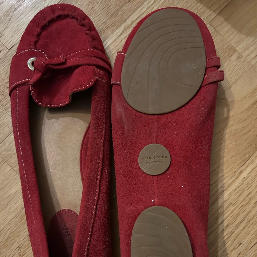 Kate Spade suede size 7 1/2 red loafer